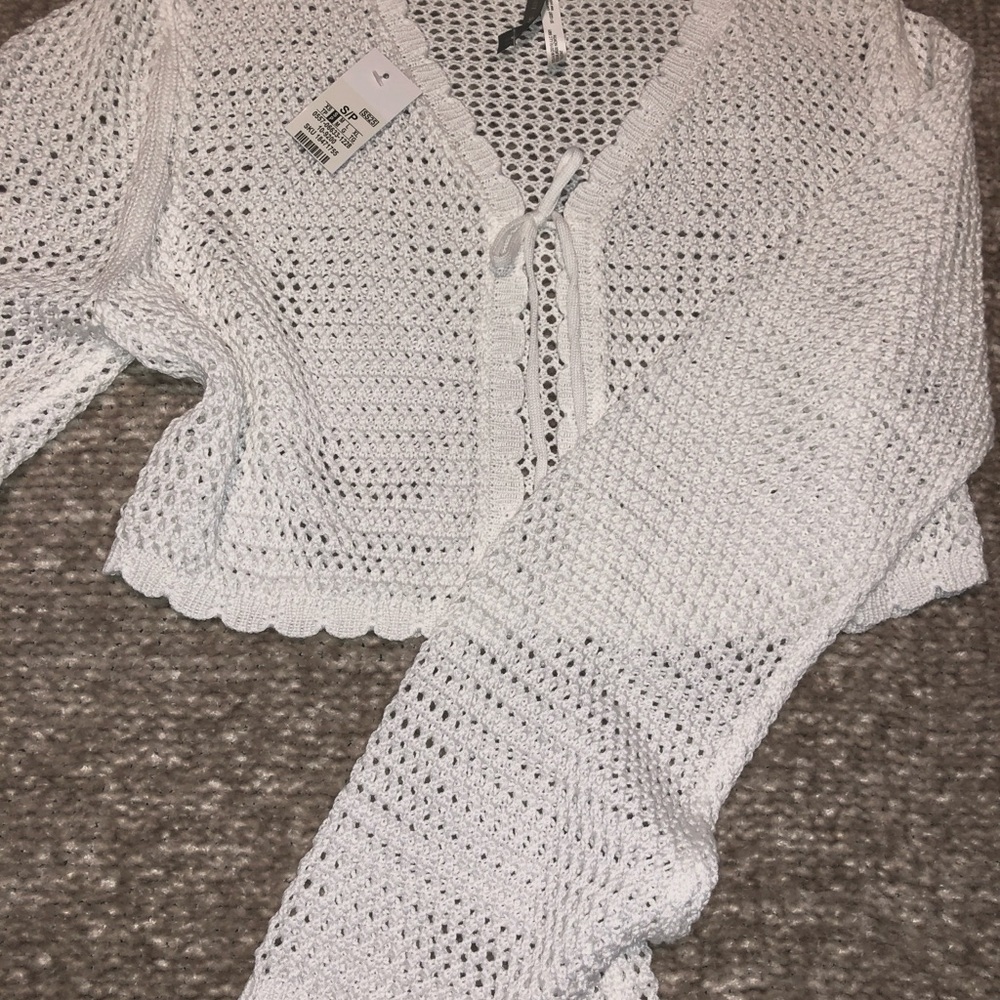 White Crochet Cardigan